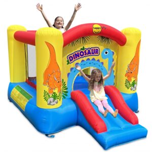 Happy Hop Mini Dínós Légvár / Happy Hop Dinosaur Slide and Hoop Bouncer